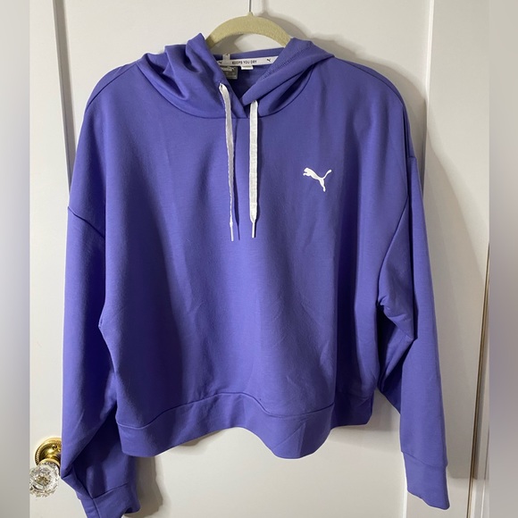 Puma Tops - Puma Purple Hoodie with White Logo & Drawstrings